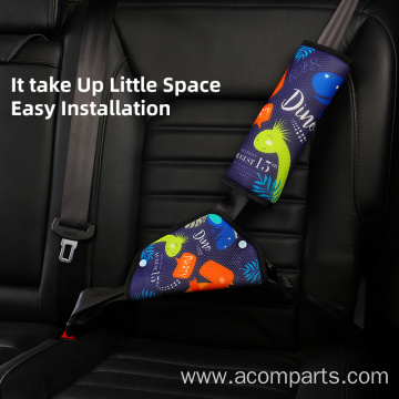 Cartoon seat belt pillow with seat belt adjuster